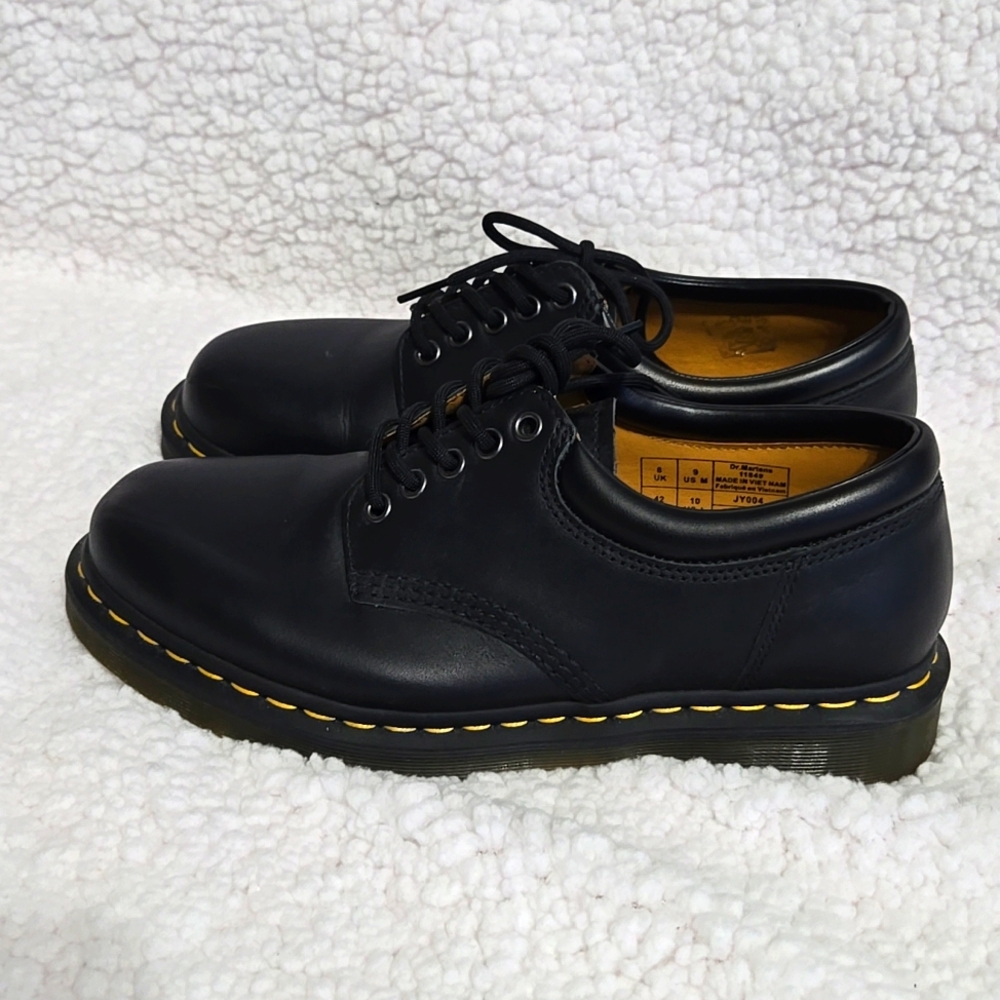 Doc Dr Martens 8053 Black Nappa Leather Shoes Mens Sz 9 Lace Up Work